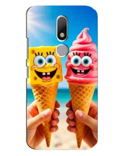 Чехол для Motorola Moto M с картинкой «Спанч Боб мороженое»