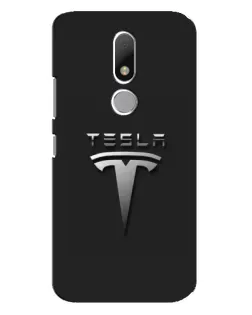 Чехол для Motorola Moto M с картинкой «Стальной логотип Tesla»