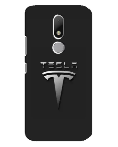 Чехол для Motorola Moto M с картинкой «Стальной логотип Tesla»