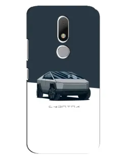 Чехол для Motorola Moto M с картинкой «Серебристый Cybertruck Tesla»