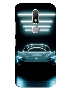 Чехол для Motorola Moto M с картинкой «Tesla в неоне»