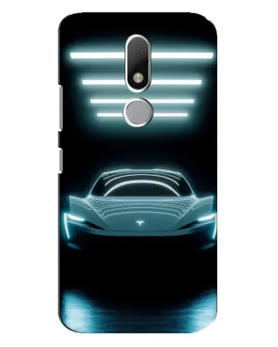 Чехол для Motorola Moto M с картинкой «Tesla в неоне»