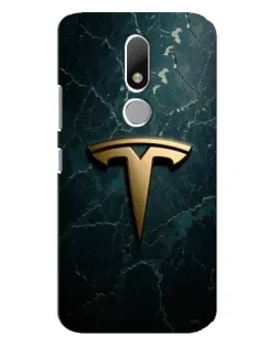 Чехол для Motorola Moto M с картинкой «Мраморная Tesla Gold»