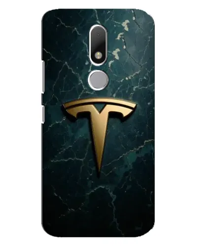 Чехол для Motorola Moto M с картинкой «Мраморная Tesla Gold»