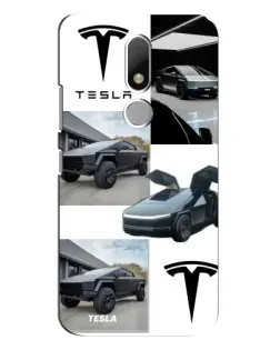 Чехол для Motorola Moto M с картинкой «Коллаж Cybertruck Tesla»