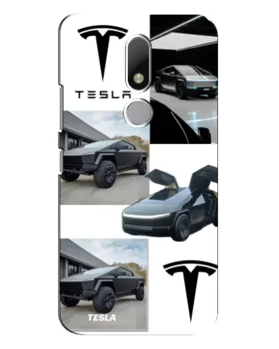 Чехол для Motorola Moto M с картинкой «Коллаж Cybertruck Tesla»
