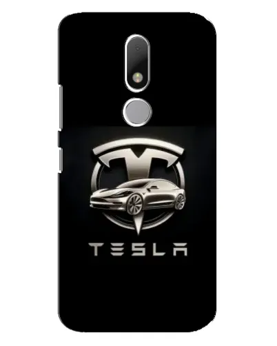 Чехол для Motorola Moto M с картинкой «Tesla — серебристое авто»