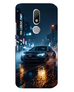 Чехол для Motorola Moto M с картинкой «Ночной город и Audi»