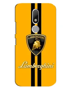 Чехол для Motorola Moto M с картинкой «Lamborghini Stripe желтый»