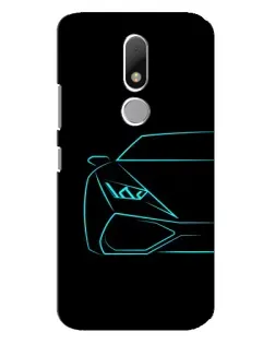 Чехол для Motorola Moto M с картинкой «Голубой силуэт Lamborghini»