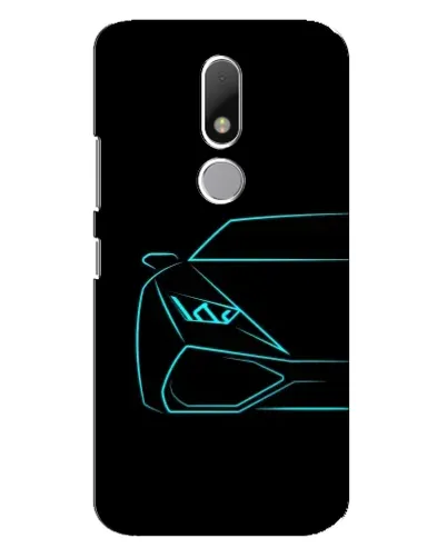 Чехол для Motorola Moto M с картинкой «Голубой силуэт Lamborghini» Чехол для Motorola Moto M с картинкой «Голубой силуэт Lamborghini»