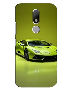 Чехол для Motorola Moto M с картинкой «Салатовый Lamborghini Huracan»