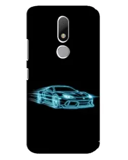 Чехол для Motorola Moto M с картинкой «Неоновый контур Lamborghini»