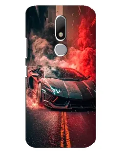Чехол для Motorola Moto M с картинкой «Lamborghini красный дым»
