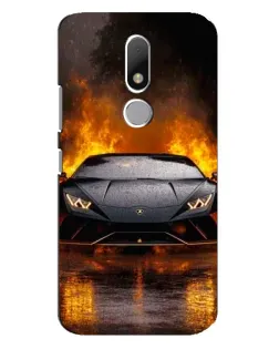 Чехол для Motorola Moto M с картинкой «Lamborghini в огне»