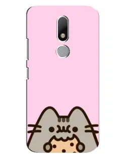 Чехол для Motorola Moto M с картинкой «Pusheen и печенье»