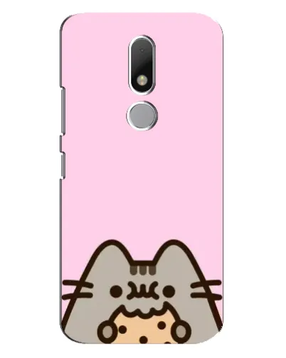 Чехол для Motorola Moto M с картинкой «Pusheen и печенье»