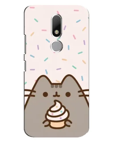 Чехол для Motorola Moto M с картинкой «Пушин с кексом»