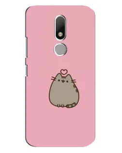 Чехол для Motorola Moto M с картинкой «Pusheen сердце»