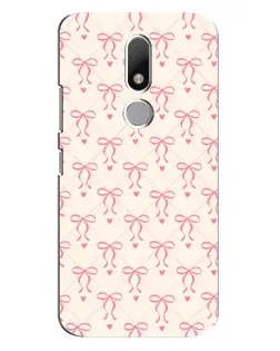 Чехол для Motorola Moto M с картинкой «Розовые бантики Coquette»
