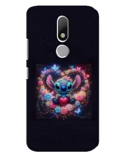 Чехол для Motorola Moto M с картинкой «Stitch в цветах»