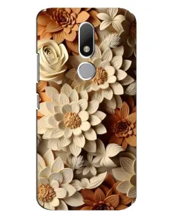 Чехол для Motorola Moto M с картинкой «Бежевый флористический декор»