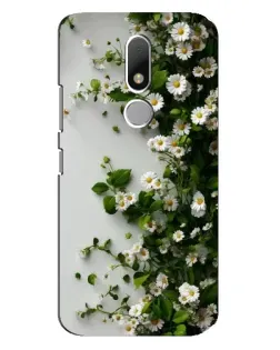 Чехол для Motorola Moto M с картинкой «Ветка мелких белых цветов»