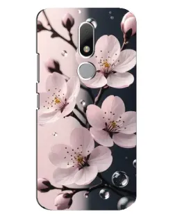 Чехол для Motorola Moto M с картинкой «Нежная сакура и капли»