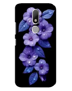 Чехол для Motorola Moto M с картинкой «Фиолетовые цветы с росою»