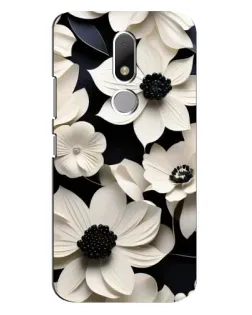 Чехол для Motorola Moto M с картинкой «Объемные белые цветы»