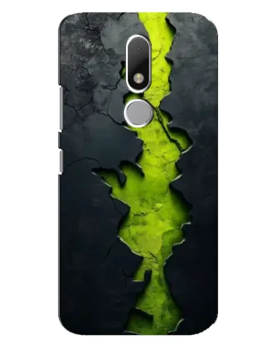 Чехол для Motorola Moto M с картинкой «Салатовый разлом скалы»