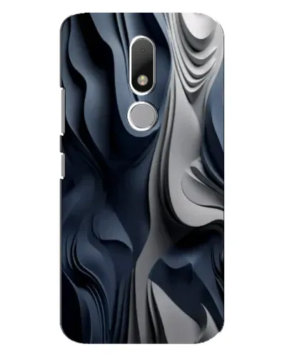 Чехол для Motorola Moto M с картинкой «Объемные синие складки»
