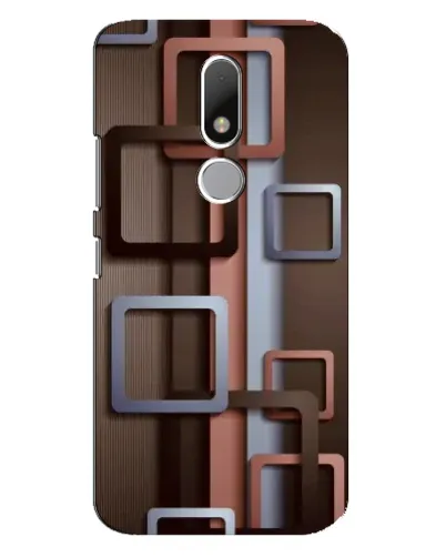 Чехол для Motorola Moto M с картинкой «Коричневые объемные квадраты»