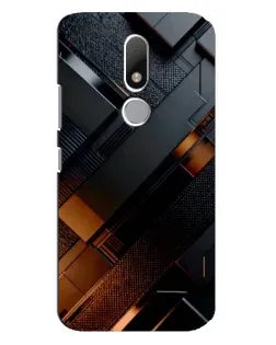 Чехол для Motorola Moto M с картинкой «Черные геометрические блоки»