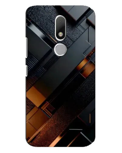 Чехол для Motorola Moto M с картинкой «Черные геометрические блоки»