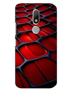 Чехол для Motorola Moto M с картинкой «Красная глянцевая сетка»