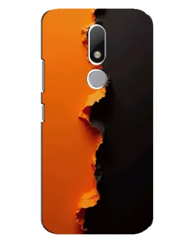 Чехол для Motorola Moto M с картинкой «Оранжевый разлом»