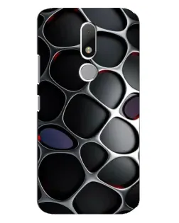 Чехол для Motorola Moto M с картинкой «Объемная темная решетка»