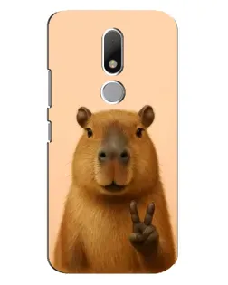 Чехол для Motorola Moto M с картинкой «Капибара виктория»