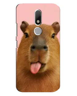 Чехол для Motorola Moto M с картинкой «Капибара с языком»