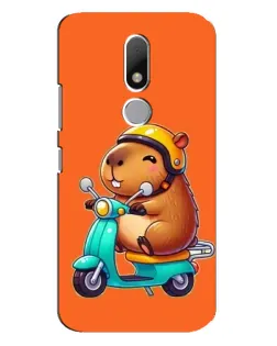 Чехол для Motorola Moto M с картинкой «Капибара на скутере»