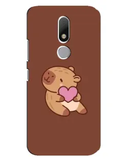 Чехол для Motorola Moto M с картинкой «Капибара с сердцем»