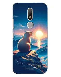 Чехол для Motorola Moto M с картинкой «Закат солнца с капибарой»