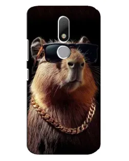 Чехол для Motorola Moto M с картинкой «Капибара золотая цепь»