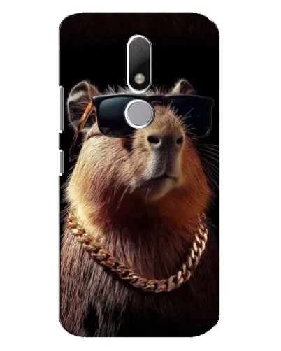 Чехол для Motorola Moto M с картинкой «Капибара золотая цепь»