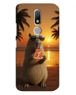 Чехол для Motorola Moto M с картинкой «Капибара с пиццей»