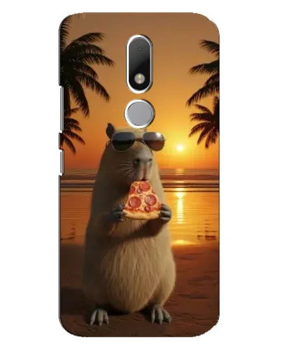 Чехол для Motorola Moto M с картинкой «Капибара с пиццей»