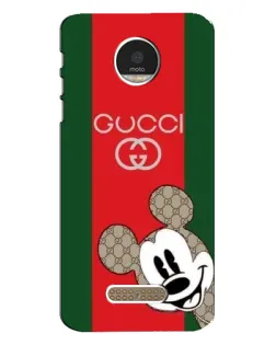 Чехол для Motorola MOTO Z Play с картинкой «Gucci — полосы и Микки»