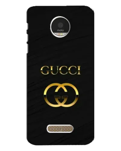 Чехол для Motorola MOTO Z Play с картинкой «Золотой логотип Gucci»