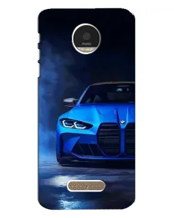 Чехол для Motorola MOTO Z Play с картинкой «Голубая BMW M4»